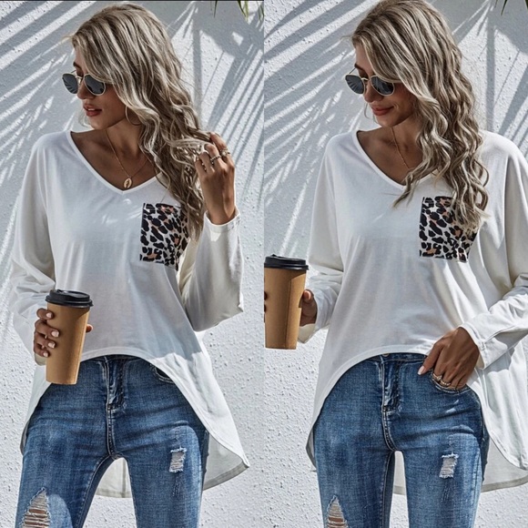 Leopard Print Hi Lo Top - Picture 3 of 5